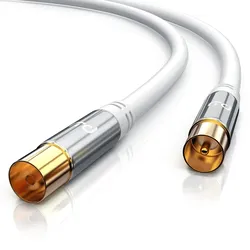 Primewire HDTV Antennenkabel mit 4-fach Schirmung IEC-Stecker zu RF-Buchse / 75 Ohm / 135dB - 0,5 m