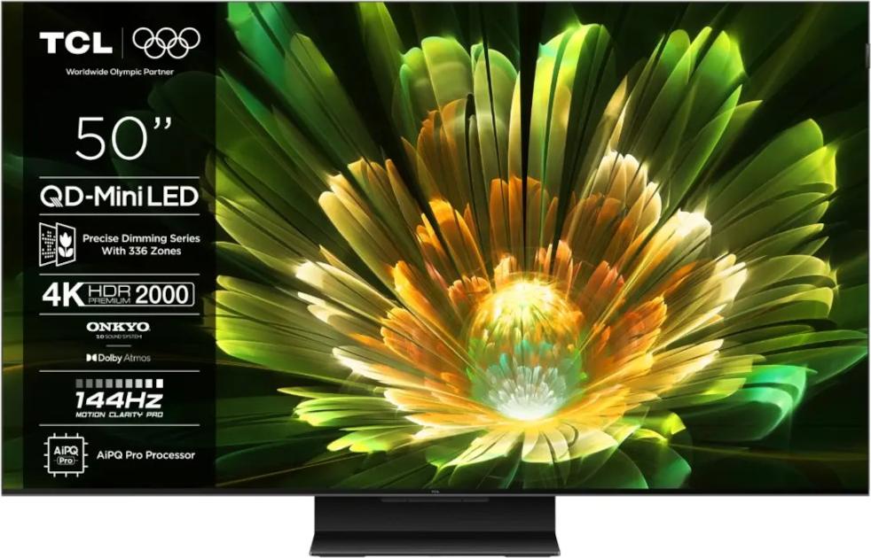 TCL Q7 50Q7C, 127 cm (50"), 3840 x 2160 Pixel, QD-Mini LED, Smart-TV, WLAN, Metallisch