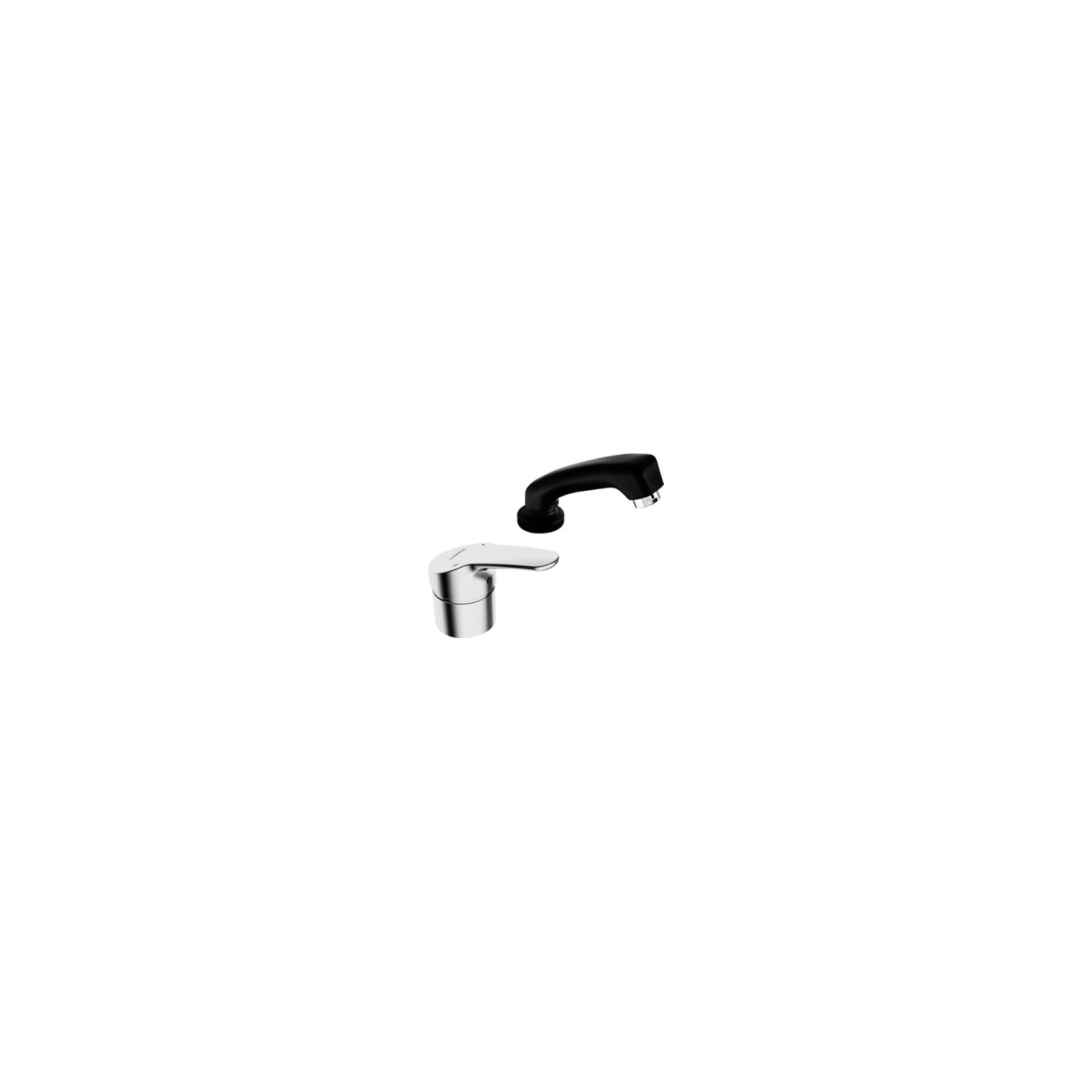Hansa Waschtisch-Einhebelmischer HANSAMIX Handbrause sw, f Friseur-Waschtisch, chrom (01262183)