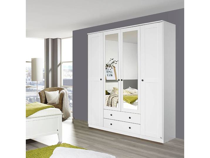 Armoire à portes pivotantes I 181cm Blanc/Blanc alpin