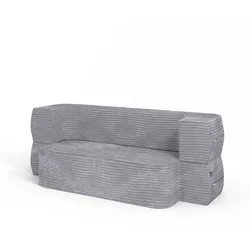 Vicco Sofa Lille Grau 190 cm mit Schlaffunktion