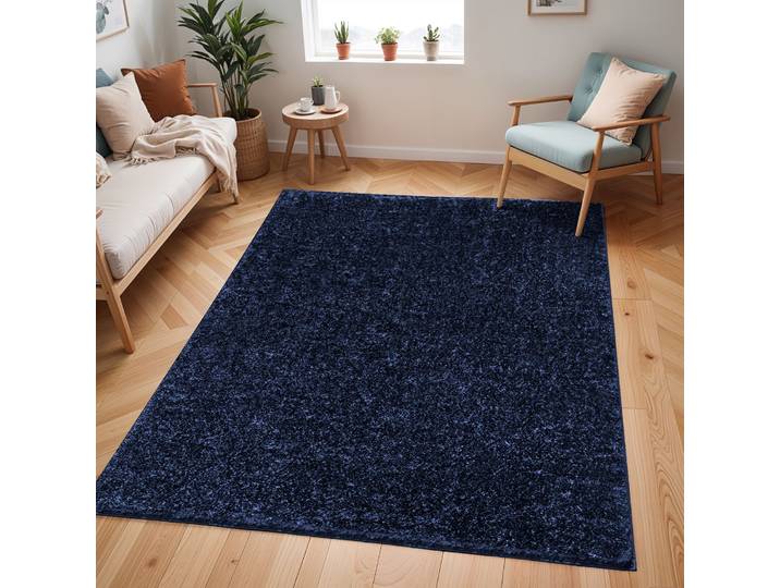 Teppich LIVABLISS TRENTO , blau (dunkelblau), B:160cm H:37,2mm L:213cm, Polyester, Teppiche, Teppich