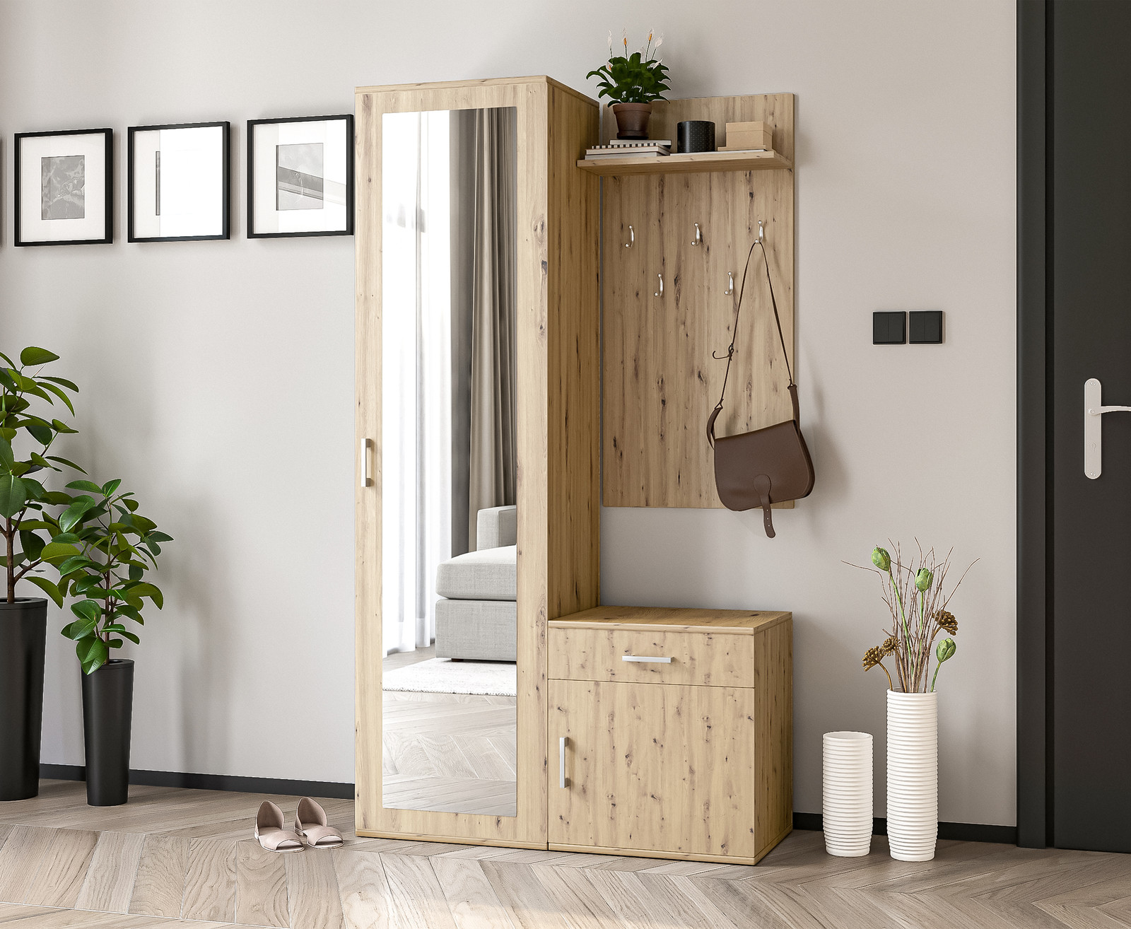 AX Living Garderobeset Magnola Eikenhout