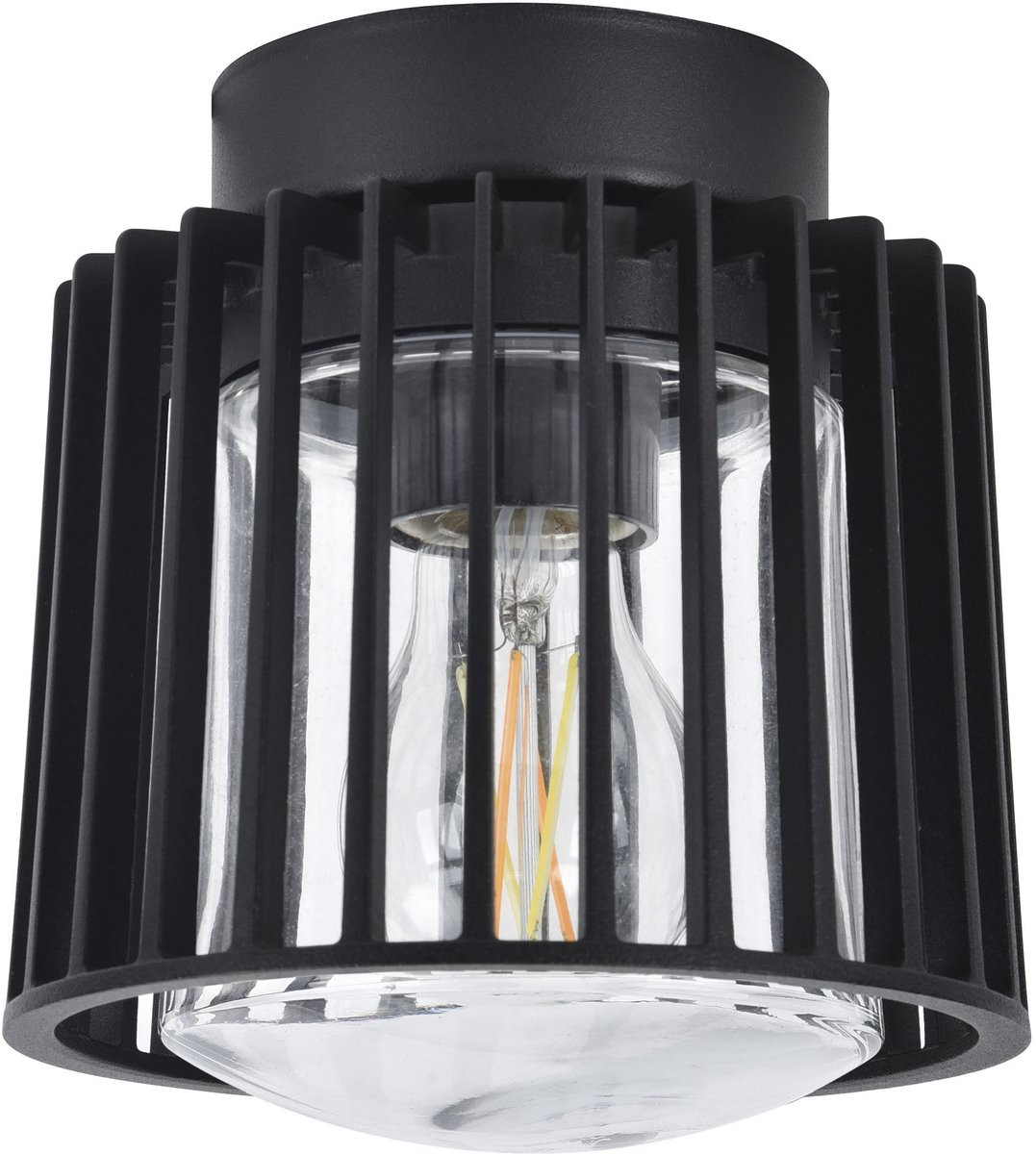 KS Verlichting Corby plafondlamp voor buiten en gang - Zwart - Modern - Aluminium en Glas - E27 - IP54