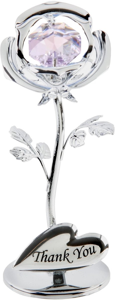 Solidchoice Verzilverde Kristallen Rozen Ornament met Swarovski Elementen
