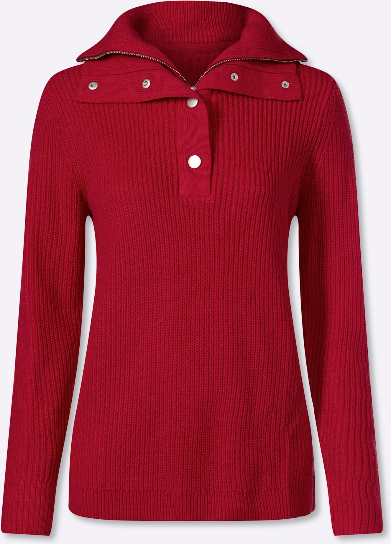 Troyer CLASSIC BASICS "Troyer-Pullover", Damen, Gr. 54, rot, 100% Polyacryl, unifarben, Pullover Troyer rot 54