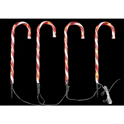 LEX LED Zuckerstangen 32 LED 50cm 4er Set warmweiß