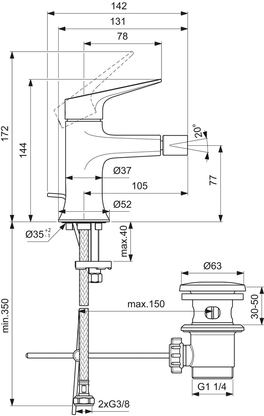 Ideal Standard Dolce Vita Bidetarmatur