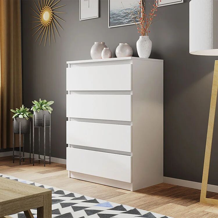 garneroarredamenti Cassettiera 70x100h cm 4 cassetti moderna bianco Rotterdam