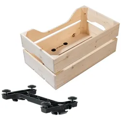 Racktime Woodpacker 2.0 Fahrradkorb aus Holz, 49 × 24,1 × 29,5 cm