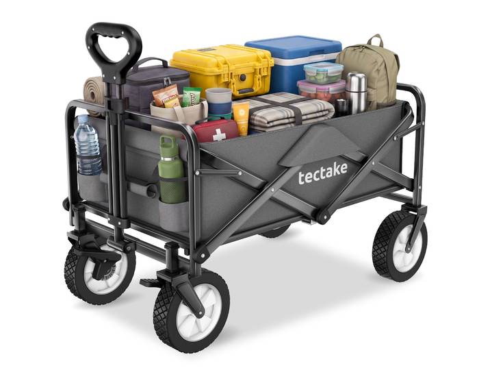 Chariot pliable LEON avec freins, capacité de charge 80kg - gris