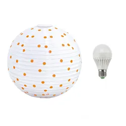 LED 5 Watt Pendel Leuchte Kugel gepunktet weiß orange Hänge Lampe Beleuchtung