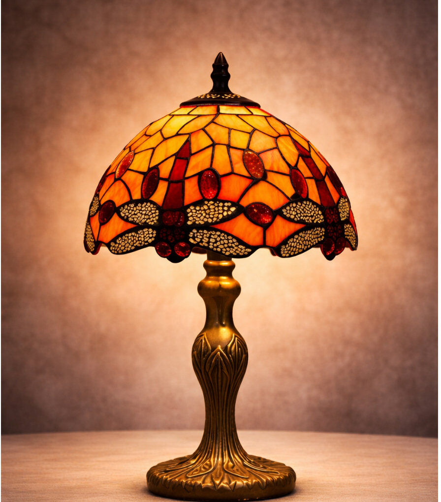 Loxton Lighting Dragonfly Range Table Lamp Brown 37cm H X 20cm W X 20cm D