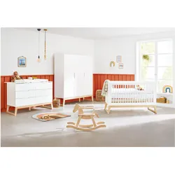 Pinolino, Komplett-Babyzimmer, Kinderzimmer-Set 'Bridge' extrabreit gross, 3-tlg. (Babybett, Wickelkommode)