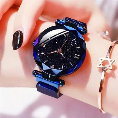 Uplift Essentials Womens Starry Sky Quartz Watch With Magnetic Mesh Strap blue