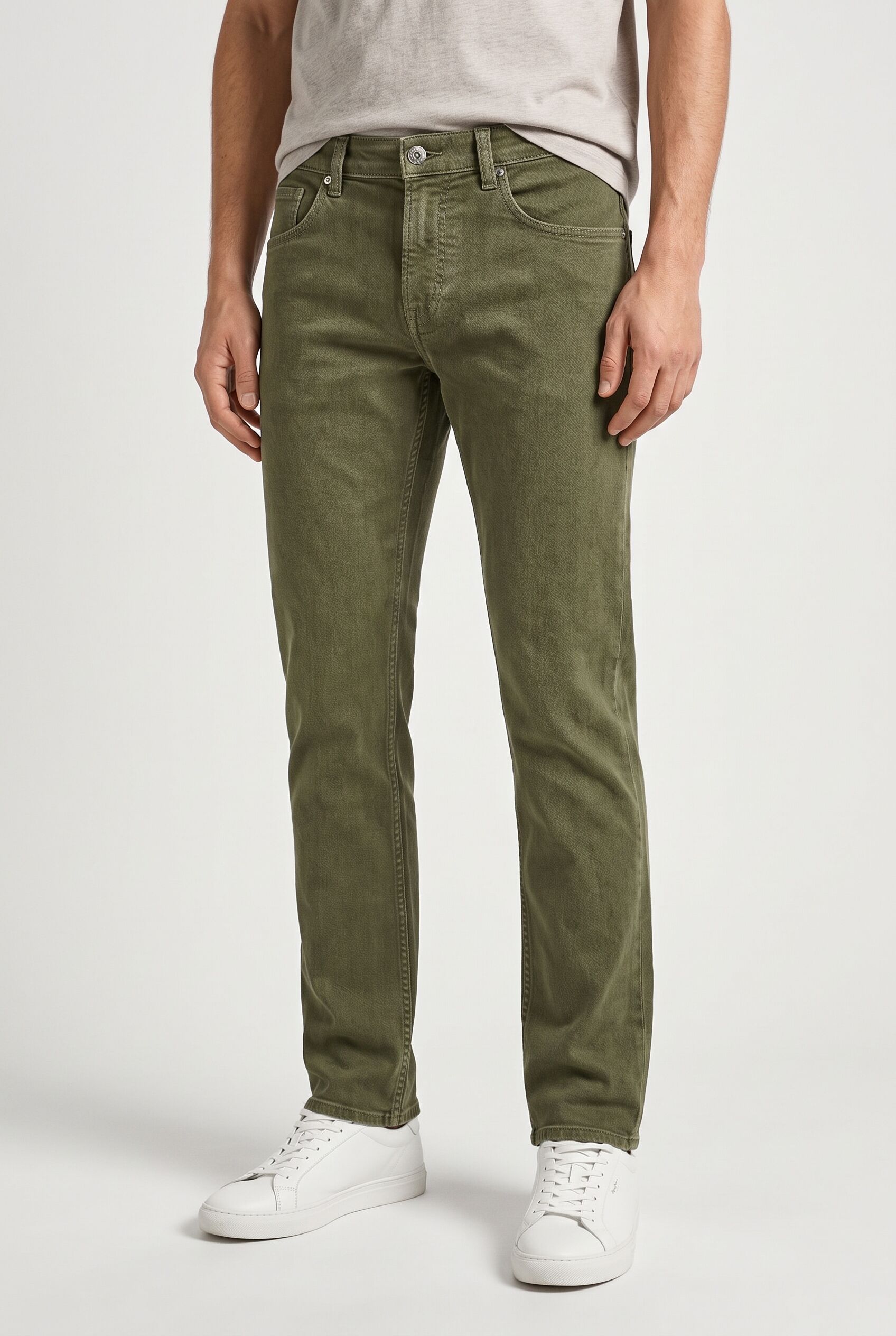 Straight-Jeans PEPE JEANS "CASH", Herren, Gr. 33, Länge 34, grün (marsh grün), Denim/Jeans, Obermaterial: 99% Baumwolle, 1% Elasthan, unifarben, normal lang, Jeans Straight-Jeans, Regular Waist marsh grün 33, Länge 34