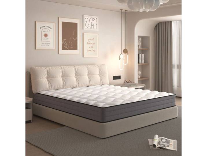 Matelas à ressorts ensachés - LANGTU - 90x200cm H3 20cm - 7 zones - >1000 ressorts/2m² - Housse Lyocell