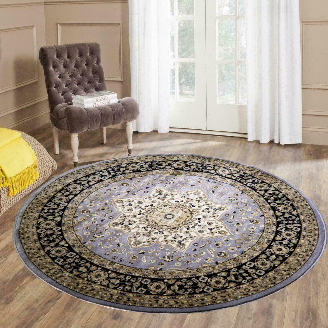 Rosalind Wheeler Living Room Large Traditional Rugs For Bedroom Living Room Carpet Hallway Runner Gray Round 120cm