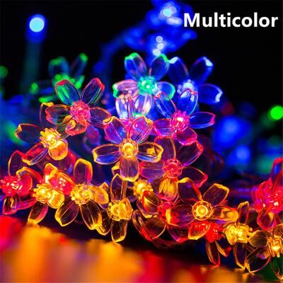 Friendly Fresh Finds Cherry Blossom Flower Garland Lamp USB LED String Lights For Wedding Home Decor multicolor usb Plug 1.5m10led