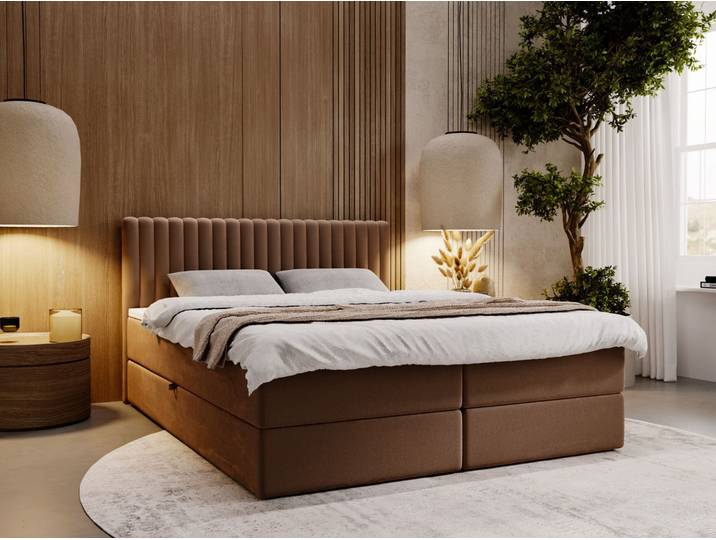 Boxspringbett mit Bettkasten 140x200 Marbella Braun