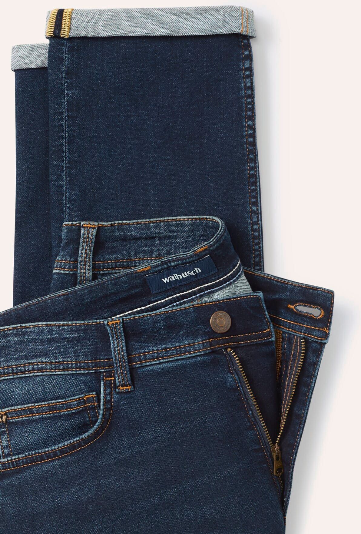 Walbusch Jogger-Jeans Superstretch, Regular Fit#normale Größen#schlanke Größen#untersetzte Größen, Farbe Blau, 31, super elastisch sportlicher Look Herren