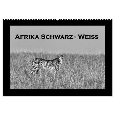 Afrika Schwarz - Weiss (Wandkalender 2026 DIN A2 quer), CALVENDO Monatskalender