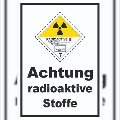 HB-Druck Schild radioaktive Stoffe Radioactive II-GELB hochkant A6 (105x148mm)