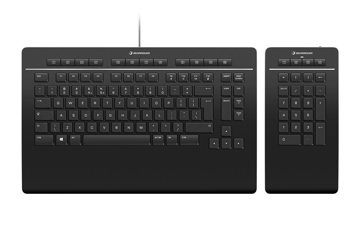 3Dconnexion Tastatur Pro mit Numpad Schwarz - US 3DX-700092