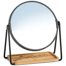 Kosmetikspiegel Ø 17,50 cm, Höhe 20,50 cm Eisen Schwarz