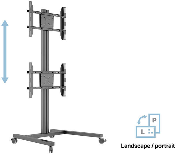 MULTIBRACKETS M Display Stand 180 Dual Vertical Black