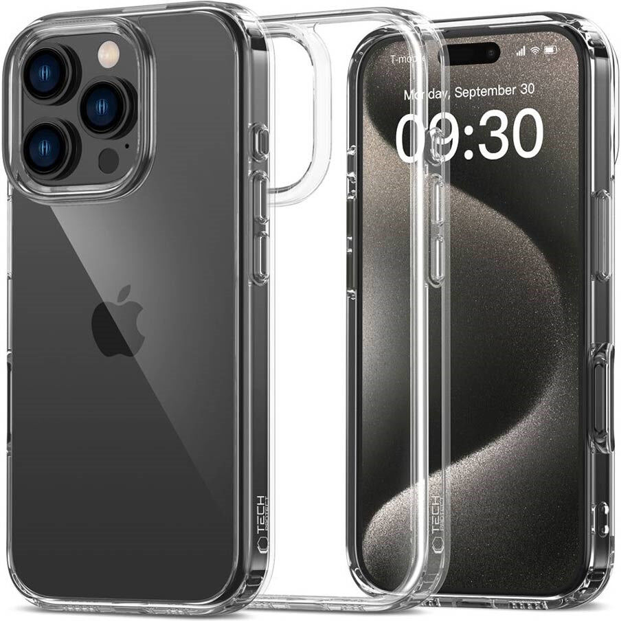iPhone 16 Pro Max Tech-Protect Flexair Hybrid Bagside Cover - Gennemsigtig