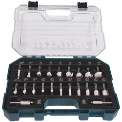 Makita Fräser Set 22-teilig Nutfräser Hohlkehlfräser Bohrfräser Koffer D-74778
