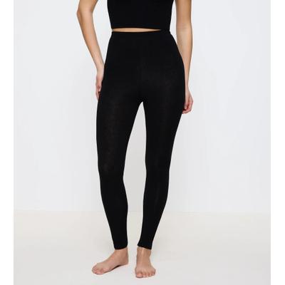 Leggings TRIUMPH "Beauty Layers Leggings 04", Damen, Gr. M, N-Gr, schwarz, Single Jersey, Obermaterial: 48% Wolle, 48% Modal, 4% Elasthan, eng lang, Hosen Leggings, thermoregulierend