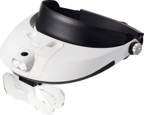 TOOLCRAFT TO-5137806 Kopflupe mit LED-Beleuchtung Vergrößerungsfaktor: 1.0 x, 1.5 x, 2.0 x, 2.5 x, 3.5 x Linsengröße: (L x B)