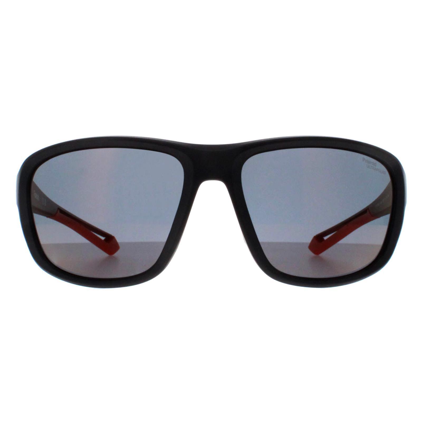 Polaroid Rechthoek Unisex Zwart Oranje Rood Spiegel Gepolariseerd Hoog Contrast PLD 7049/S