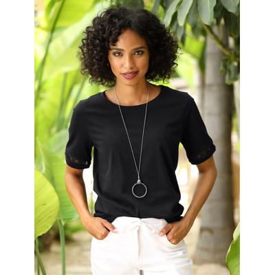 T-Shirt HEINE "Shirt", Damen, Gr. 36, schwarz, 100% Baumwolle, unifarben, Rundhals, Shirts T-Shirt