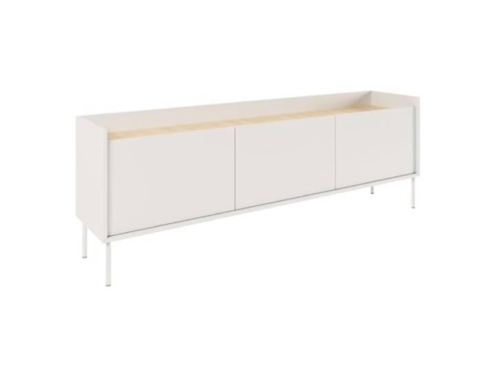 Selsey TV Lowboard 175 cm Modernes Lowboard Fernseher Kommode in Weiß Laminat, Metallbeine, Matte Oberfläche TV Unterschrank für Wohnzimmer Elegantes TV-Lowboard Design