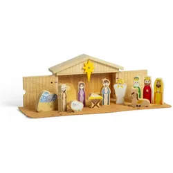 Bigjigs Krippenset aus Holz, 13-tlg.