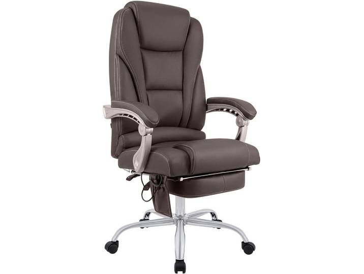 CLP Chefsessel Echtleder Braun, Metall, 69x118x64 cm, Büromöbel, Bürostühle, Chefsessel