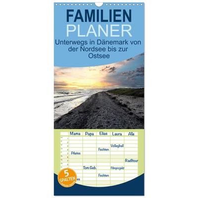 Familienplaner 2026 - Unterwegs in Dänemark von der Nordsee bis zur Ostsee mit 5 Spalten (Wandkalender, 21 x 45 cm) CALVENDO