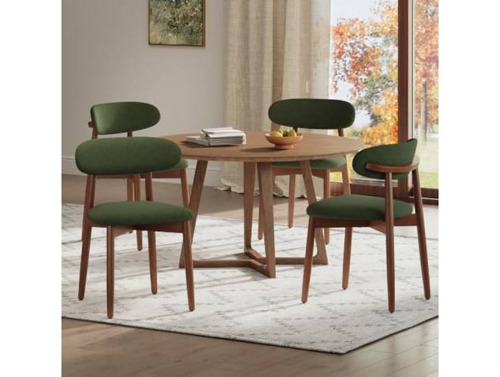 COLAMY Esszimmerstuhle 4er Set, Stühle Esszimmer, Küchenstühle Hochdichter Schaumstoff, Atmungsaktives Gewebe Stoffbezug, Gepolsterte Sitzfläche, Sitzstuhl für Küche Wohnzimmer Haushalt & Café, Grün