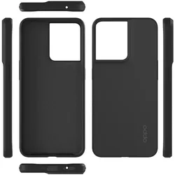 OPPO Hard-Cover Silicon Black (Oppo Reno 8), Smartphone Hülle, Schwarz