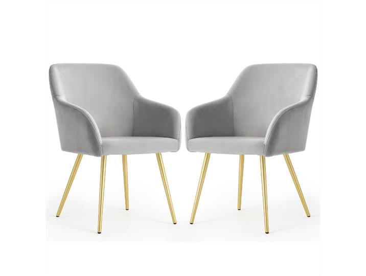 Stuhl Set – ESTELLE – Grau – Gold