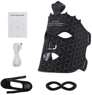 Inspired Finds 7 Color Silicone LED Face Mask Wireless Photon Light Therapy Skin Rejuvenation Device black