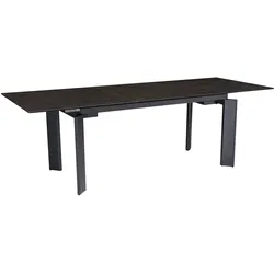 Esstisch Ausziehbar Keramik Glas Marmoroptik 180-240 MALTA, Schwarz 180x95x77 cm