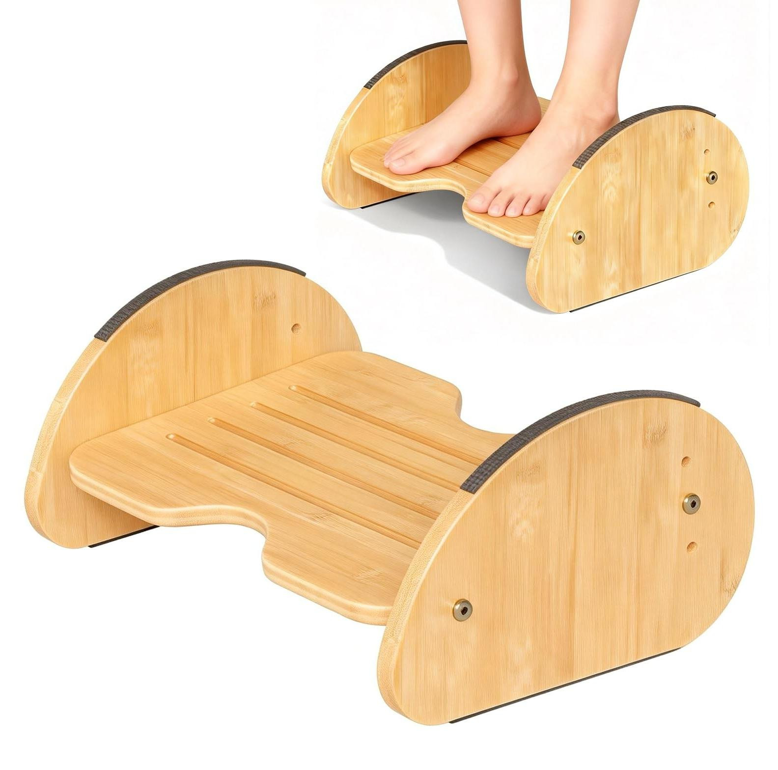 Verstelbare houten voetsteun voor bureau - Ergonomisch en antislip
