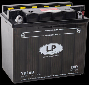 Landport Batteria Per Moto Modello YB16-B Con Tecnologia Robusta al Piombo Acido