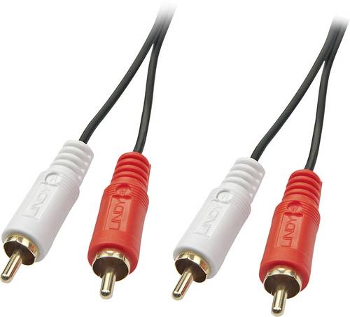 LINDY 35661 Cinch Audio Anschlusskabel [2x Cinch-Stecker - 2x Cinch-Stecker] 2.00 m Schwarz