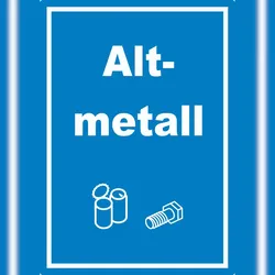 HB-Druck Altmetall Mülltrennung Aufkleber Text Symbol Blech Dose Schraube A9 (37x52mm)