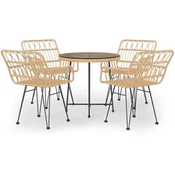 Helloshop26 - 5-teiliges Polyrattan Gartenmöbel Essgruppe 02_0014323